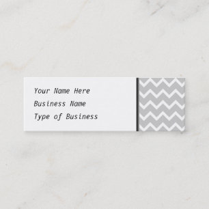 Grey and White Zigzag Stripes. Mini Business Card