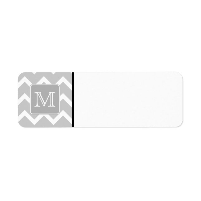 Grey and White Zigzags with Custom Monogram. (Front)