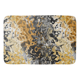 Grey and yellow abstract  bath mat