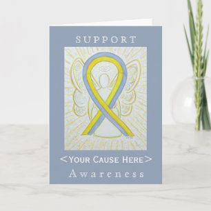 Grey and Yellow Awareness Ribbon Customized Card