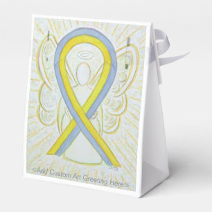 Grey and Yellow Awareness Ribbon Party Favour Boxe Favor Box