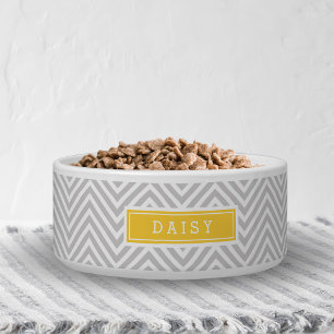 Grey and Yellow Chevron Monogram