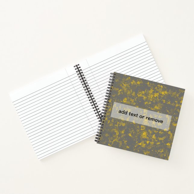 Grey and Yellow Paint Splashes Notebook (Inside)