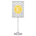 Grey and Yellow Quatrefoil Custom Monogram