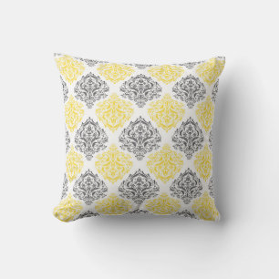 Grey and Yellow Reversible Decorative Pillow