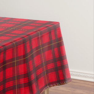 Grey and Yellow Tartan Pattern Custom Tablecloth