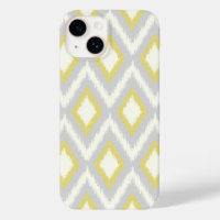 Grey and Yellow Tribal Ikat Chevron
