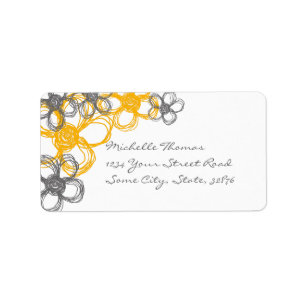 Grey and Yellow Wild Flowers 2 Label