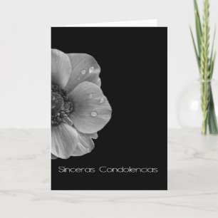 Grey Anemone sympathy card spanish