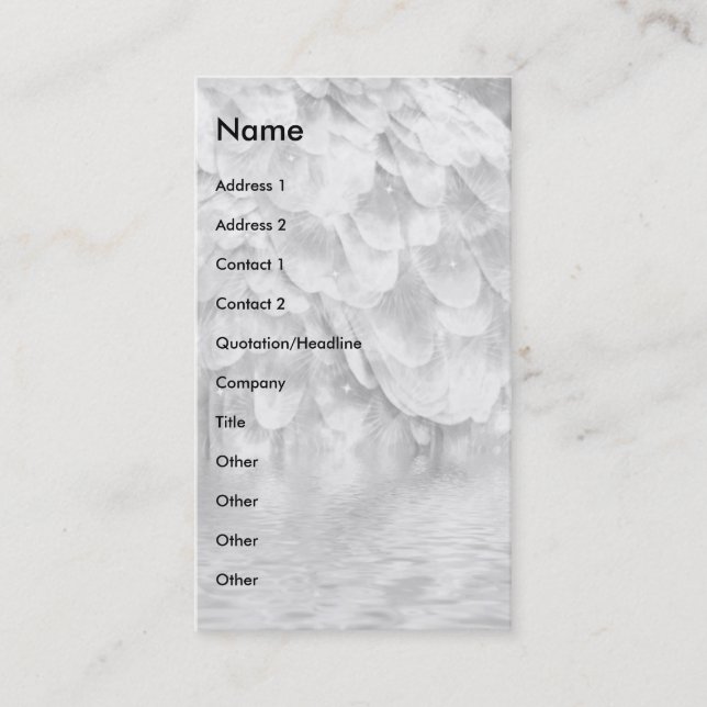Grey Angel Wing. Business Card (Front)