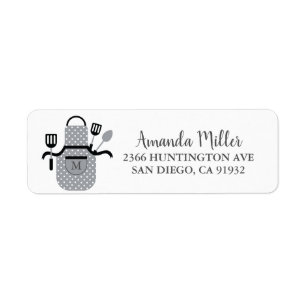 Grey Apron Kitchen Return Address Label
