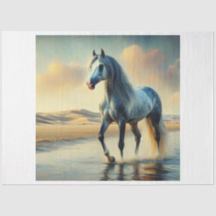 Grey Arabian Horse Decoupage Tissue Paper