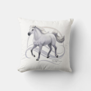 Grey Arabian Horse Throw Pillow