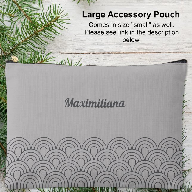 Grey Arches Glam Large Accessory Pouch (Large Accessory Pouch - Gray Arches Glam by Leapfroglisics shop)