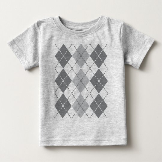 Grey Argyle Baby T-Shirt