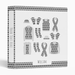 Grey Argyle Pattern Items Binder