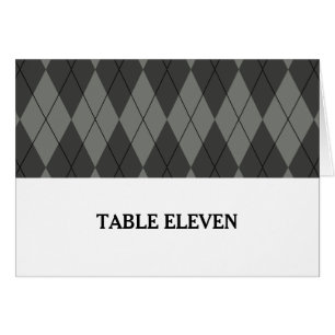 Grey Argyle Table Number Card