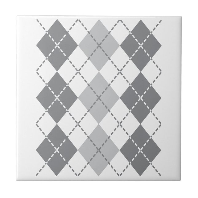 Grey Argyle Tile (Front)