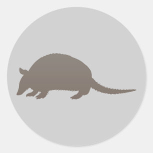 Grey Armadillo Classic Round Sticker