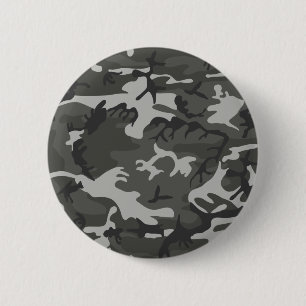 Grey army camouflage 2 inch round button