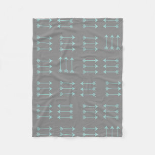 Grey Arrow Pattern Fleece Blanket
