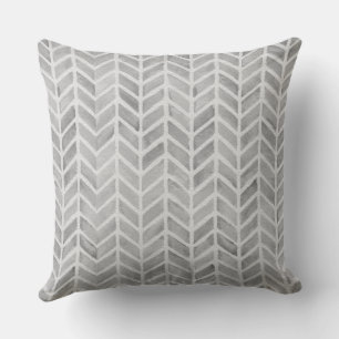 Grey Arrow Pattern for Natural Home Throw Pillow