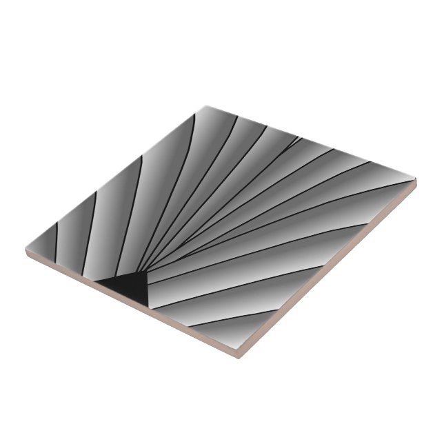 Grey Art Deco Design Tile (Side)