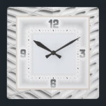 Grey Art Deco  Square Wall Clock<br><div class="desc">Great Art Deco clock design. You will love it like others. Be free to use this design for other product you like or to customize and add your text. Follow me for more. Thank you. Have a nice day.</div>