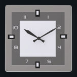 Grey Art Deco Square Wall Clock<br><div class="desc">Great design. You will love it like others. Be free to use this design for other product or to add your text. Follow me for more. Thank you. Have a nice day.</div>