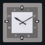 Grey Art Deco Square Wall Clock<br><div class="desc">Great design. You will love it like others. Be free to use this design for other product or to add your text. Follow me for more. Thank you. Have a nice day.</div>