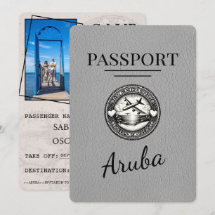 Grey Aruba Passport Save The Date