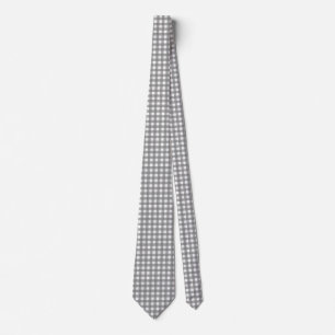  Grey Ash Gingham Check   Tie