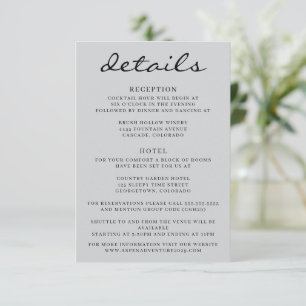 Grey Aspen Tree Wedding Enclosure Card
