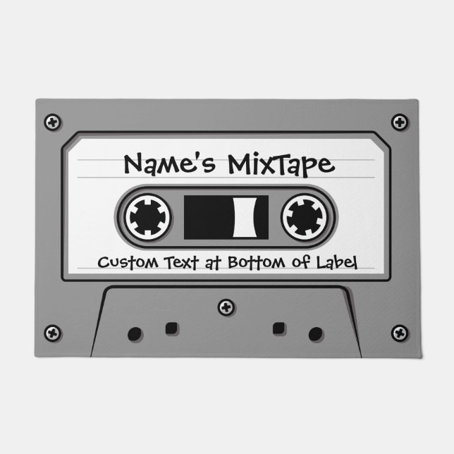 Grey Audio Cassette Tape Doormat (Front)