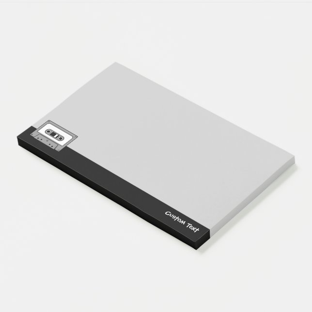Grey Audio Cassette Tape Post-it Notes (Angled)