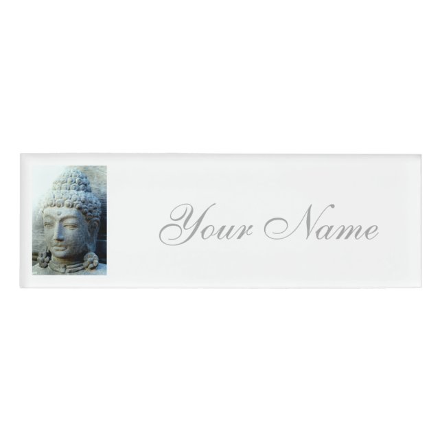 grey aura buddha name tag (Front)