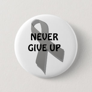 grey awareness ribbon 2 inch round button