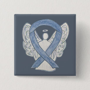 Grey Awareness Ribbon Angel Custom Art Pins