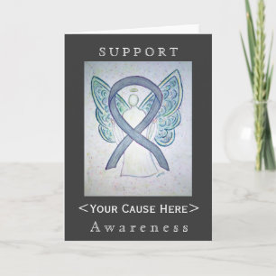 Grey Awareness Ribbon Angel Customized Card