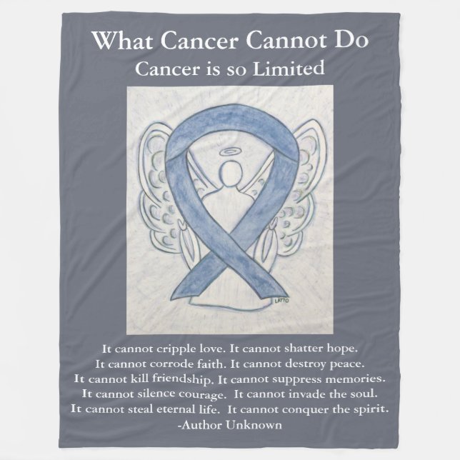 Grey Awareness Ribbon Brain Cancer Angel Blankets (Front)