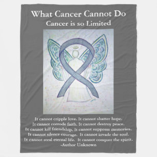 Grey Awareness Ribbon Brain Cancer Angel Blankets