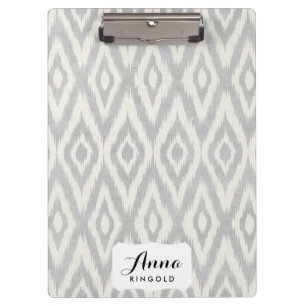 Grey Aztec Pastel Watercolor Ikat Soft Geometric Clipboard
