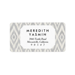 Grey Aztec Pastel Watercolor Ikat Soft Geometric Label