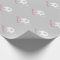 Grey baby shower wrapping paper with cute elephant