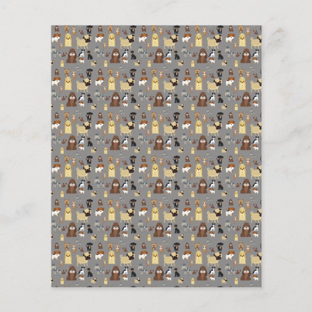 grey background dogs pattern (Front)
