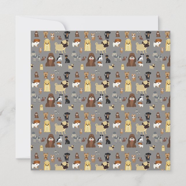 grey background dogs pattern. (Front)