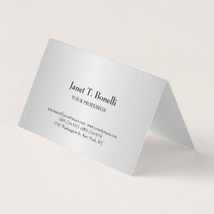 Grey Background Elegant Plain Simple Professional Business Card