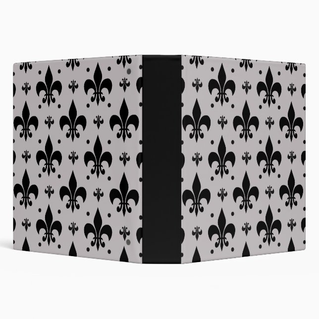Grey Background Fleur-de-lis Pattern Design  Binder (Background)
