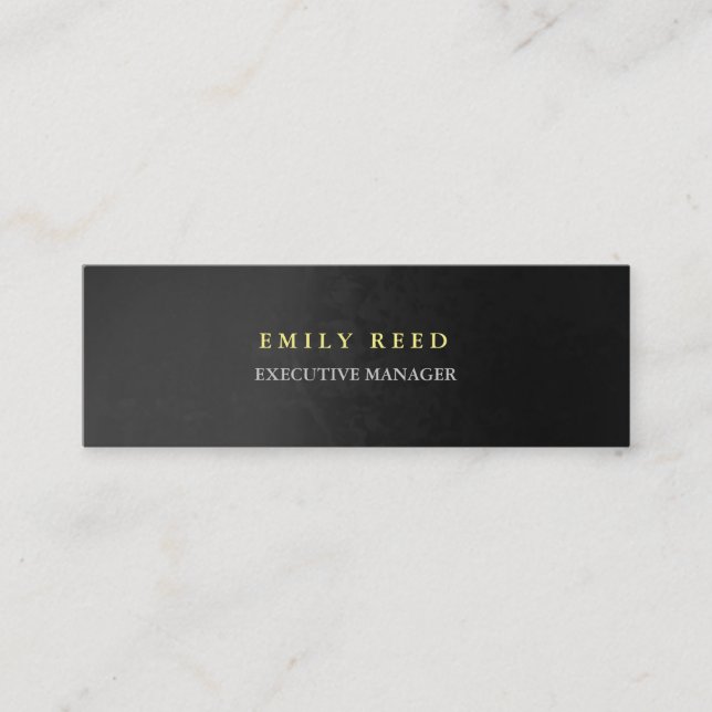 Grey background modern simple professional slim mini business card (Front)