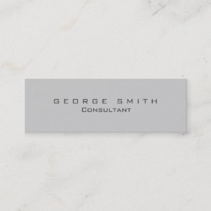 Grey Background Modern Slim Plain Business Card